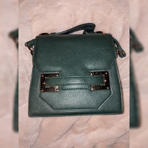 Lionel vegan leather handbag in dark green